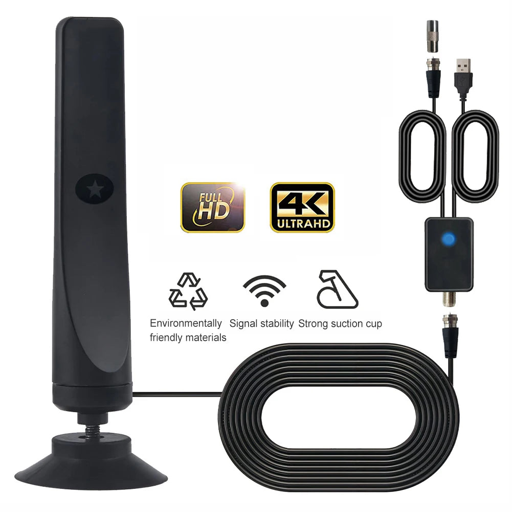 Portable HDTV Antenna Digital HD Aerial HD Digital Smart TV Antenna with Amplifier HDTV-T2 Quick Response Indoor Outdoor Antenna