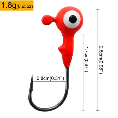 Colorful Jig Head Hooks For Soft Worm Lures 1g 1.8g 3.5g 5g 7g 5pcs Bag