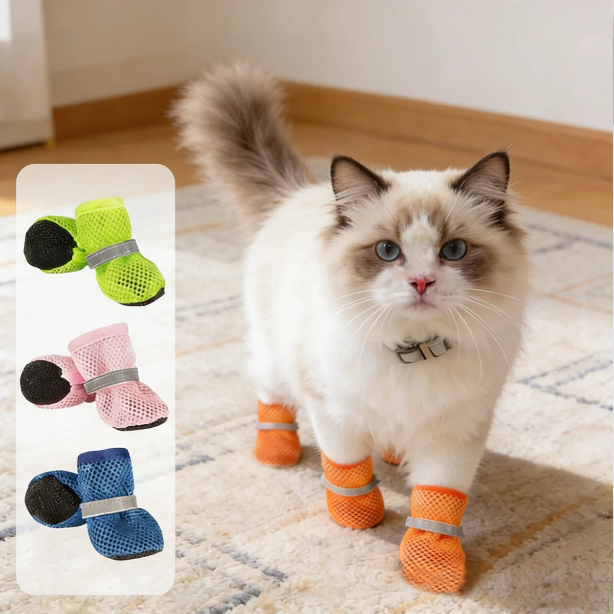Pet Breathable Shoes Lightweight Breathable Mesh Dog Boots Anti-slip Soles Protecting Paws, Suitable Small To Medium-sized Pet.
