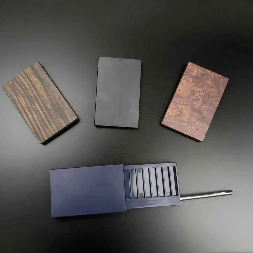 Acrylic Smoking Storage Box With Slide Lid Aluminum Straw Portable Tobacco Case