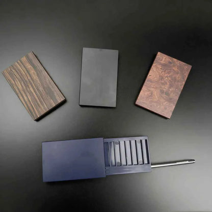 Acrylic Smoking Storage Box With Slide Lid Aluminum Straw Portable Tobacco Case