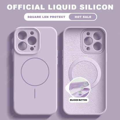Luxury Liquid Silicone Magnetic Phone Case For iPhone 15 14 16 Plus 16E 11 12 13 16 Pro Max SE4 Magsafe Charge Protector Cover