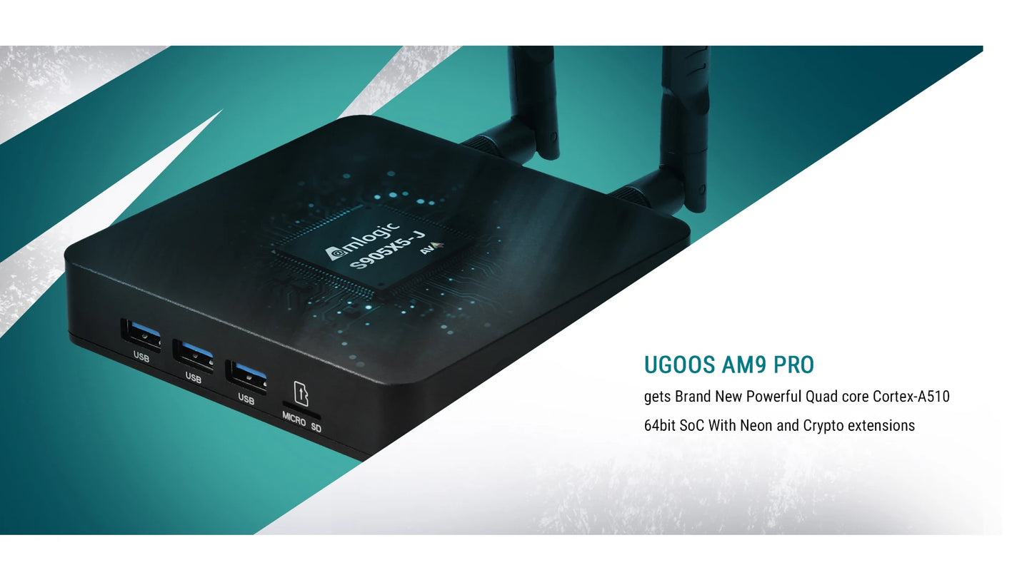 Original Ugoos AM9 Pro Smart TV Box Android 14 Amlogic S905x5-J WiFi6 BT5.3 1000M  HDR Set Top Box Media Player Support AI-SR