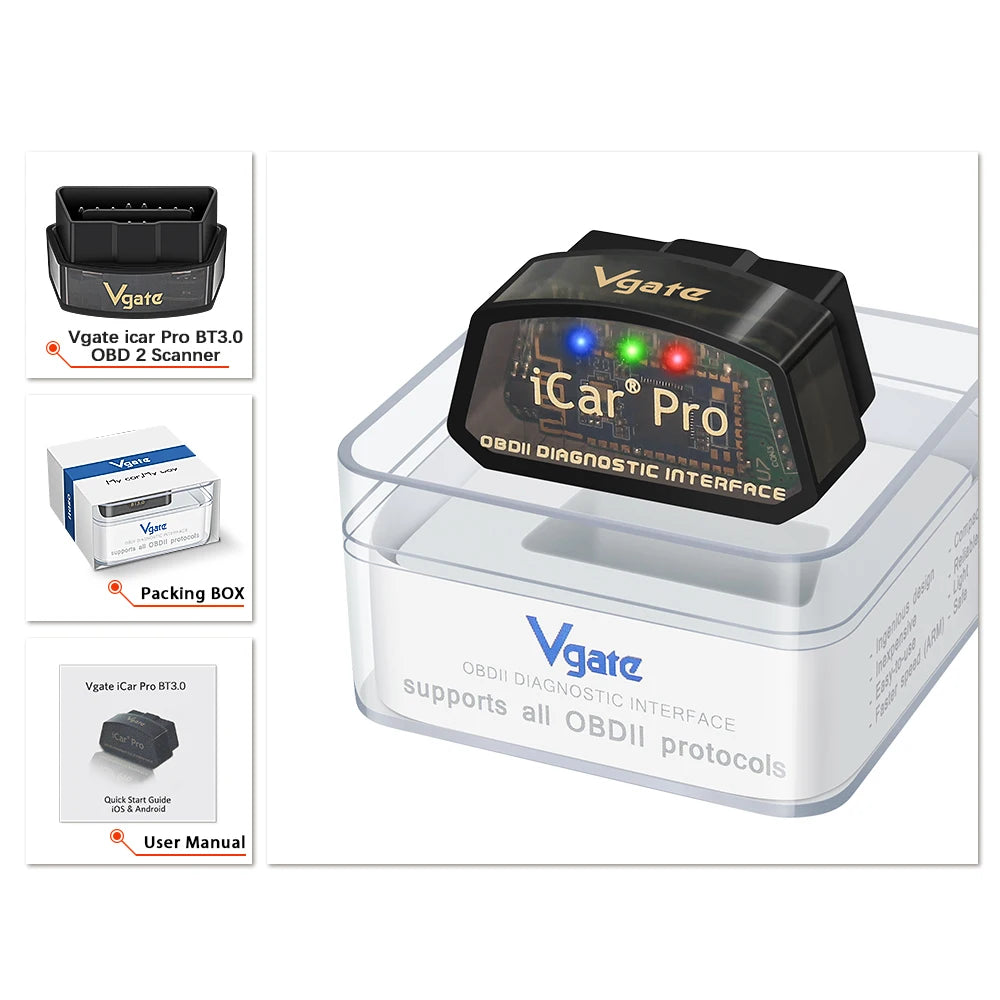 Vgate iCar Pro elm327 V2.3 OBD 2 OBD2 Car Diagnostic Tool WIFI Bluetooth 4.0 for IOS Scan Tool ODB2 Auto Scanner PK ELM 327 V1 5