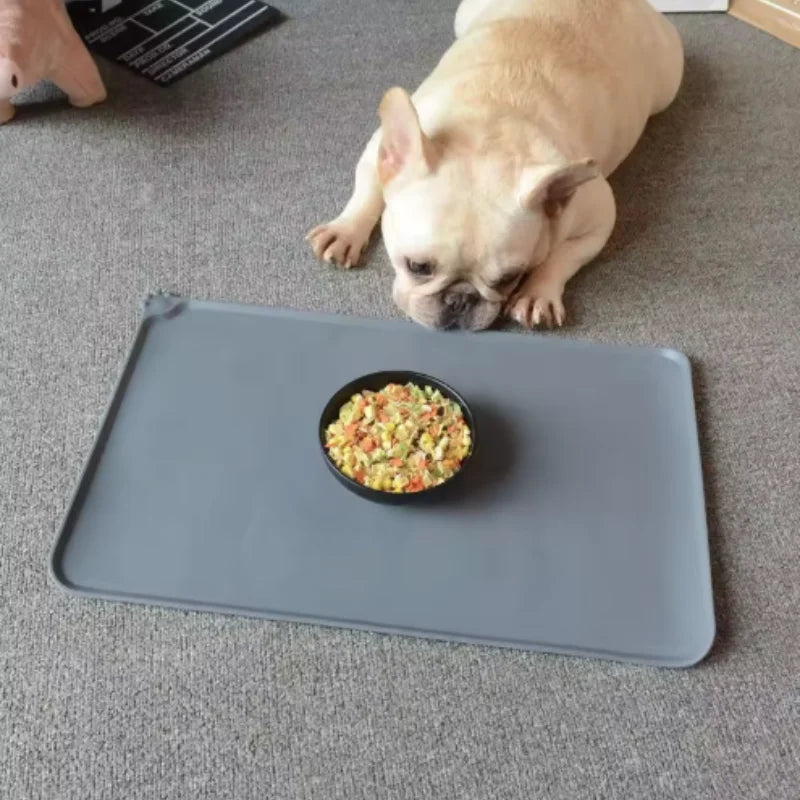 Silicone Pet Meal Mat Waterproof Anti-Slip Cat Food Mat Puppy Feeding Bowl Mat No Cleaning Required Pet Accessories
