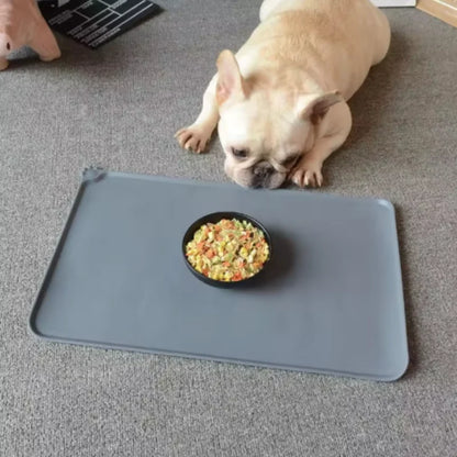 Silicone Pet Meal Mat Waterproof Anti-Slip Cat Food Mat Puppy Feeding Bowl Mat No Cleaning Required Pet Accessories