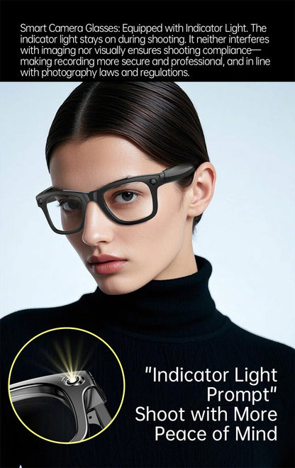 New AI 5MP Camera Smart Glasses 290mAh Waterproof Voice Call Music Bluetooth Smart Sunglasses Video Record Translation Glasees