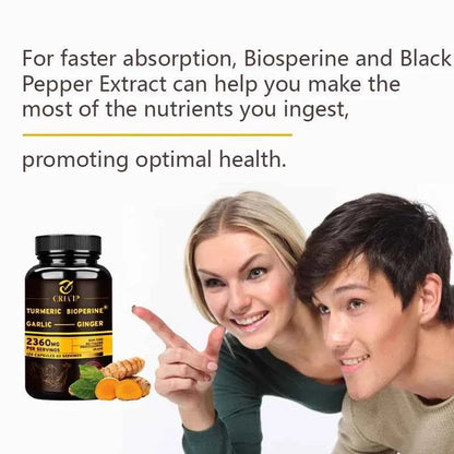 Turmeric Ginger With Garlic Curcumin Black Pepper For Joints Immune Support