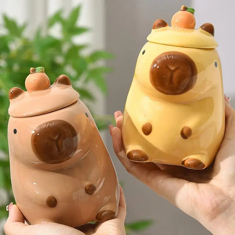 Christmas Mug Ceramic Coffee Mug Tea Mug Novelty Capybara Mug Christmas Gift Cute Milk Coffee Cup Funny Tea Cup with Lid