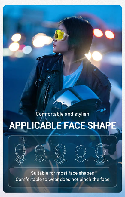SCVCN Night Vision Glasses Hiking Eyewear Cycling Glasses Driving Eyewear Fashion Polarized Sunglasses Y2K UV400 Mtb Goggles Man