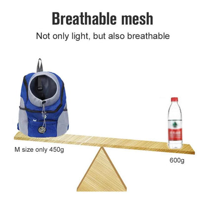 Dog Backpack Carrier Travel Bag Breathable Reflective Strips For Hiking