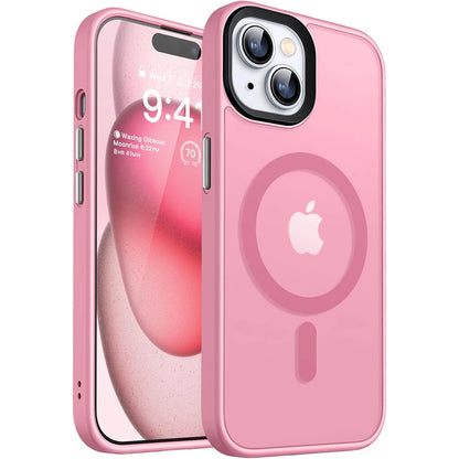 Magsafe Magnetic Luxury Armor Shockproof Case For iPhone 16 15 14 13 12 11 Pro Max Plus Wireless Charge Cover Matte Translucent