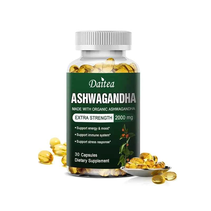 Daitea Organic Ashwagandha Capsules 2000mg Mood Sleep Energy Support Antioxidant