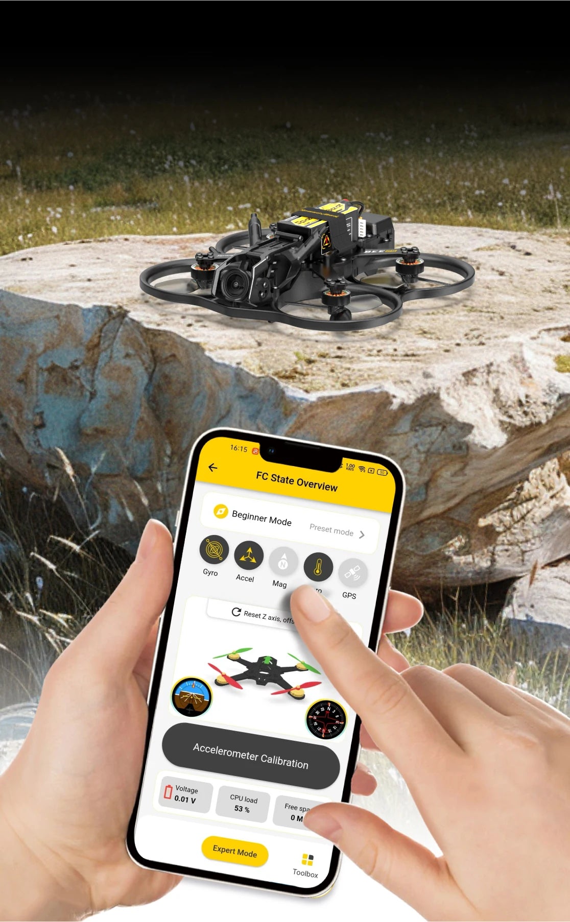 SpeedyBee BEE25 power 2.5-inch with F405 AIO FC Built-in LED ELRS 2.4G/TBS CRSF Nano Receiver for FPV Freestyle