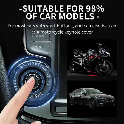 Onekey Car Ignition Start Stop Button Cover Interior Decor Protective Ring