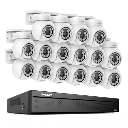 SANNCE 4K UHD 8MP POE Security Camera System 16 Channel NVR Outdoor IP Cameras