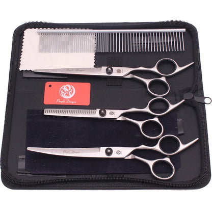 Dog Grooming Scissors Purple Dragon 6" 7" Stainless Pet Beauty Scissors Cutting Scissors Thinning Shears Curved Scissors Z3001