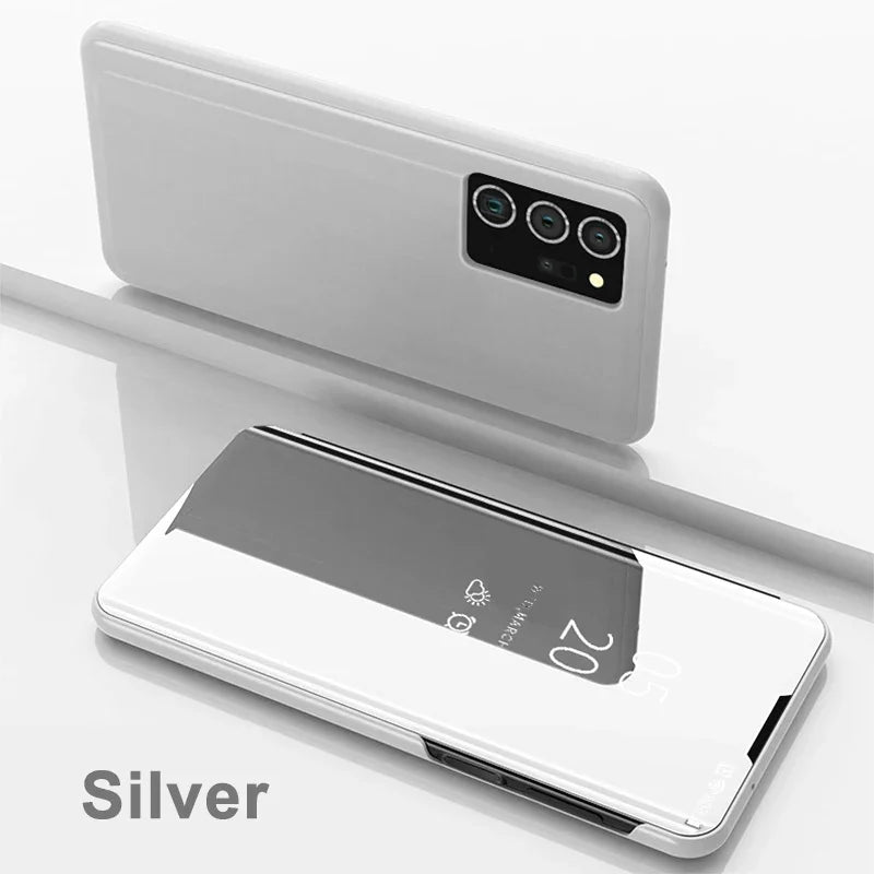 Mirror Flip Cases For Samsung Galaxy S25 EDGE S24 S23 S22 S21 S20 Ultra Plus Case For Samsung S24 S23 S21 FE Note 20 Ultra Cover