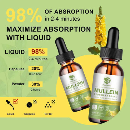 Mulittea Mullein Drops Lung Detox And Immunity Support 60ml Herbal Extract