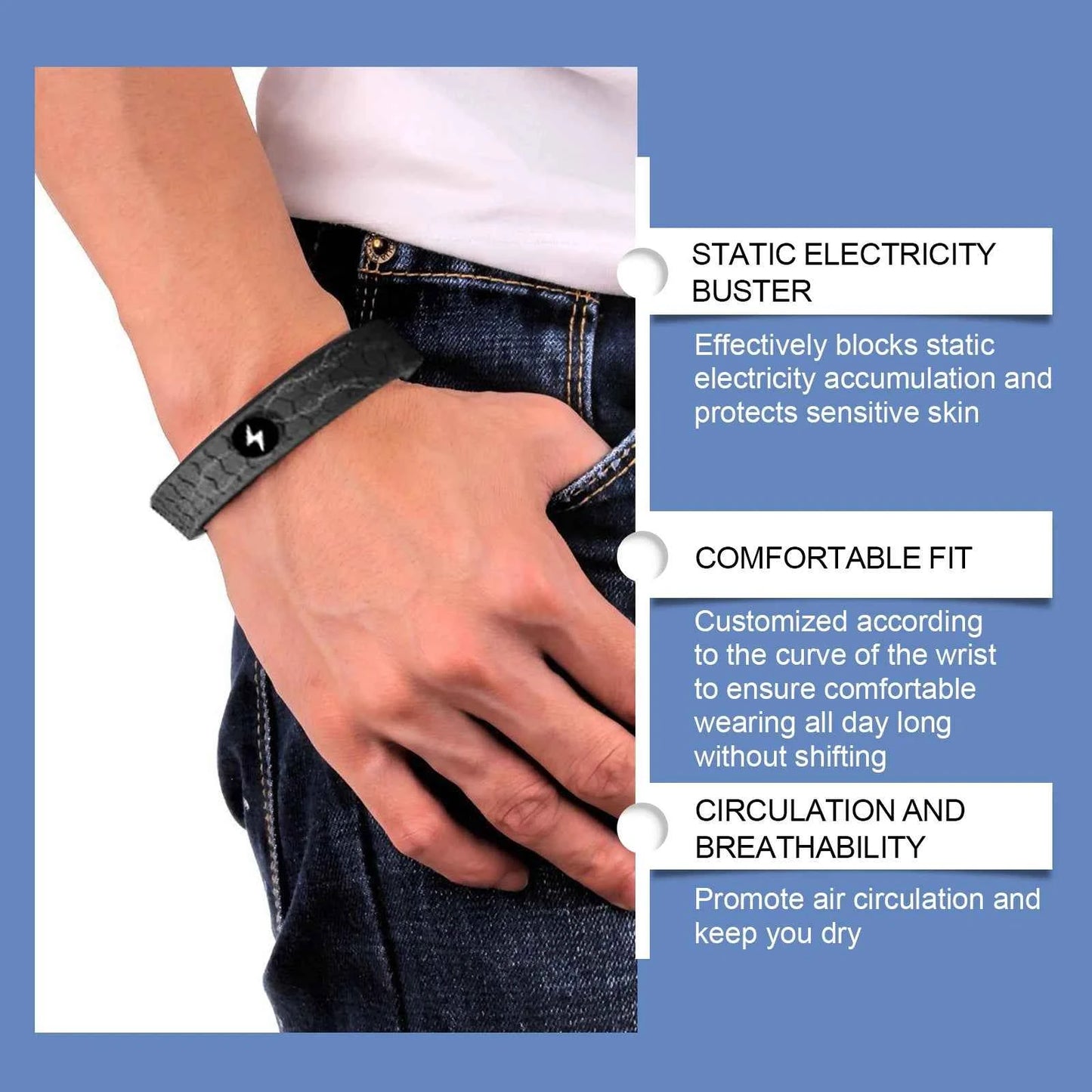 Energy Wristband Relieve Wrist Pain Anti Fatigue Promote Blood Circulation
