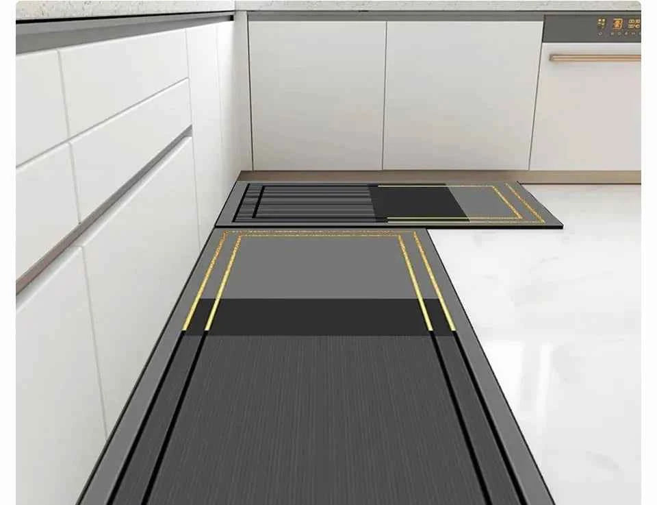 Pvc Kitchen Carpet Non-slip Oil-proof Rug Waterproof Leather Floor Mat Modern Long Strip Carpets Alfombra De Cocina 주방 미끄럼 방지 카펫
