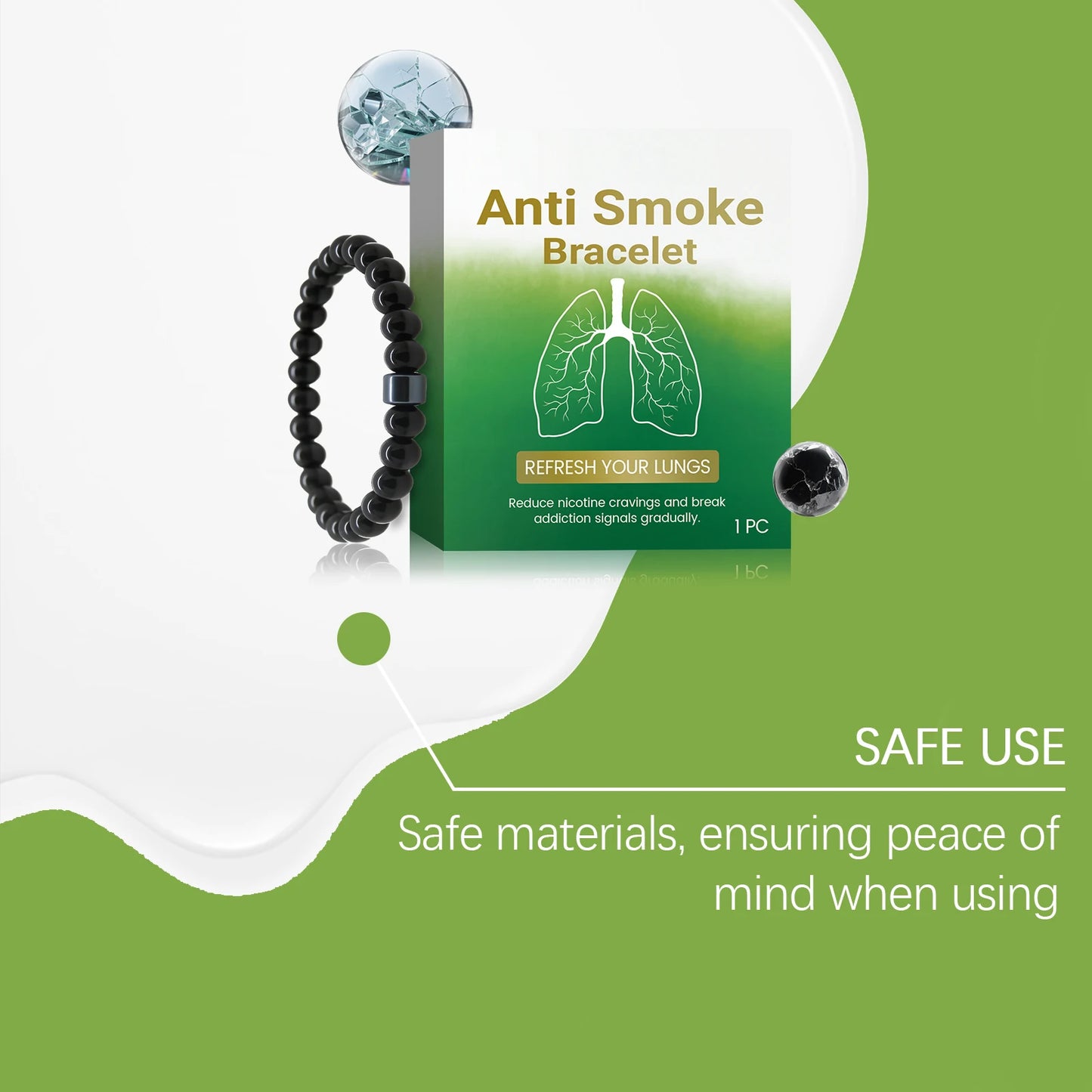 Quit Smoking Bracelet Control Smoking Dispel Addiction Anti Anxiety Lung Detox Cleansing Smoke Cessation Bracelets For Men Women