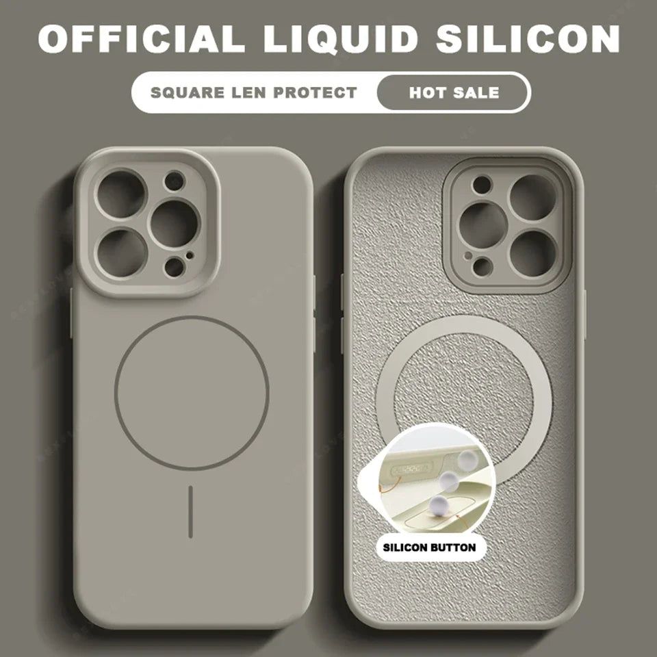 Luxury Liquid Silicone Magnetic Phone Case For iPhone 15 14 16 Plus 16E 11 12 13 16 Pro Max SE4 Magsafe Charge Protector Cover