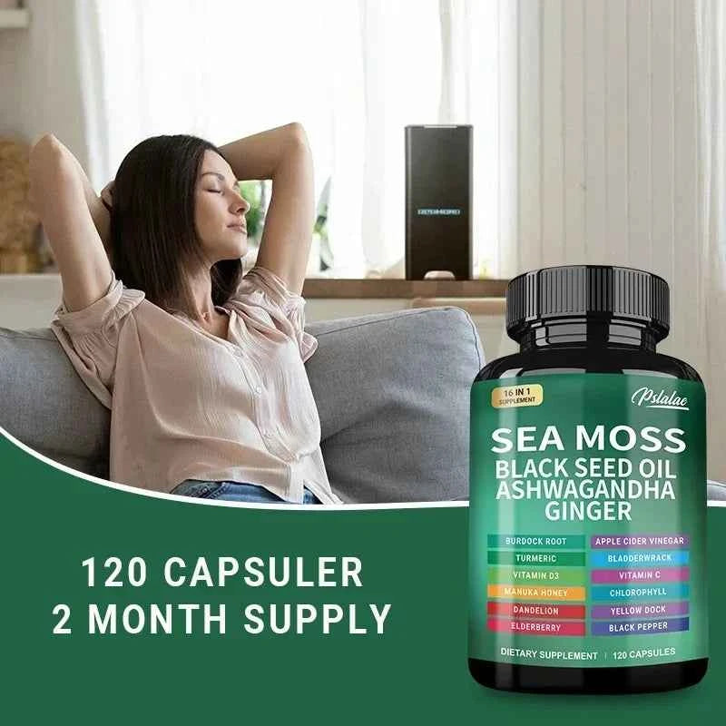 Pslalae Sea Moss Supplement Thyroid Support Immunity Detox Anti Aging Beauty