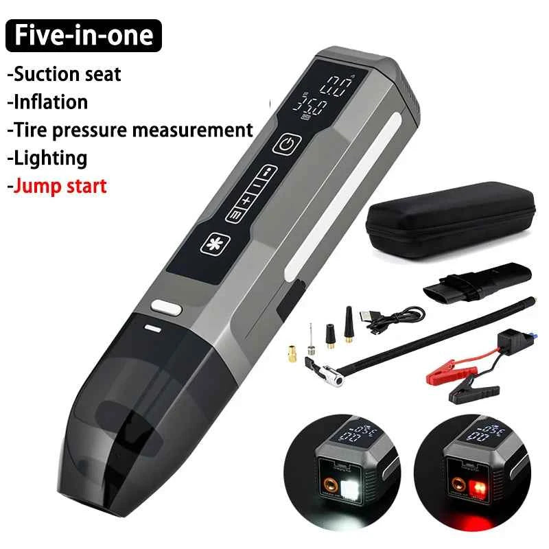 5 IN 1 Jump Starter For Car Battery Car Jump Starter Heavy Duty Jumpstarter Heavy Duty With Air Pump & Vacuum Cleaner