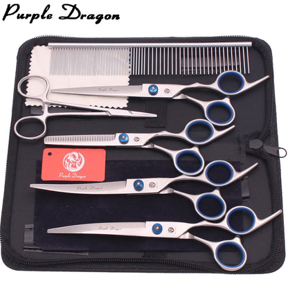 Dog Grooming Scissors Purple Dragon 6" 7" Stainless Pet Beauty Scissors Cutting Scissors Thinning Shears Curved Scissors Z3001