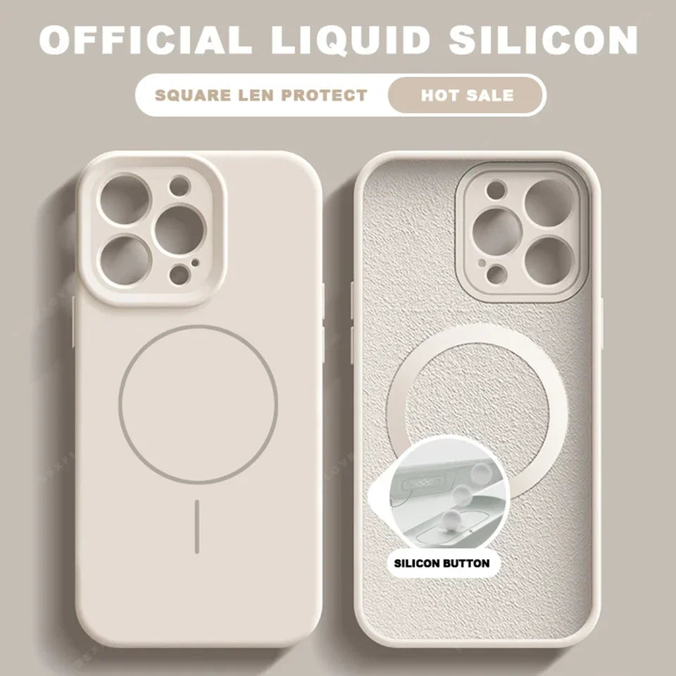 Luxury Liquid Silicone Magnetic Phone Case For iPhone 15 14 16 Plus 16E 11 12 13 16 Pro Max SE4 Magsafe Charge Protector Cover