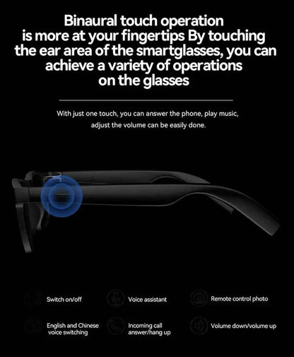 VIVO 4K AI Smart Glasses With Camera Bluetooth Call Voice Assistant Translate
