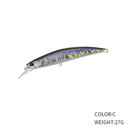 27g 110mm Sinking Minnow Fishing Lure Long Casting for Saltwater and Freshwater