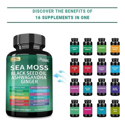 Pslalae Sea Moss Supplement Thyroid Support Immunity Detox Anti Aging Beauty