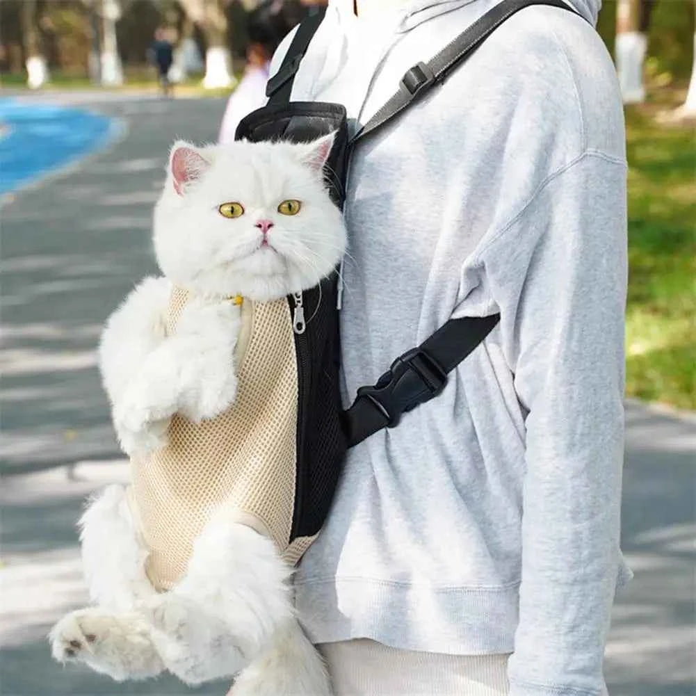 Pet Carrier Backpack Adjustable Front Carrier For Hiking Dogs Cats Travel Bag