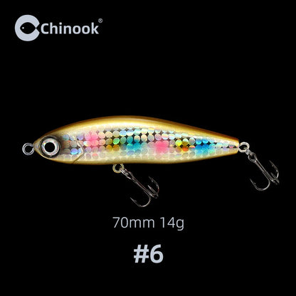 Chinook Sinking Pencil Bait Fishing Lure 70mm 14g For Pike Bass