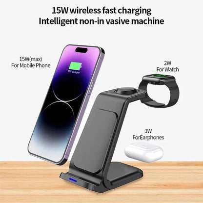 Desktop Universal 3 in 1 Wireless Charger 30W Fast Charger for iPhone