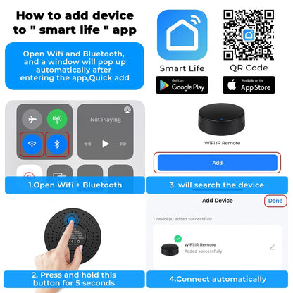 WIFI Remote Control Home Tuya APP Intelligent WIFI Universal Remote Control for TV /Air Conditioner/Fan
