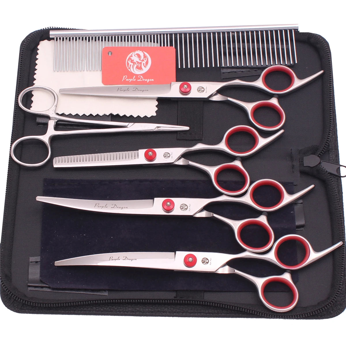 Dog Grooming Scissors Purple Dragon 6" 7" Stainless Pet Beauty Scissors Cutting Scissors Thinning Shears Curved Scissors Z3001