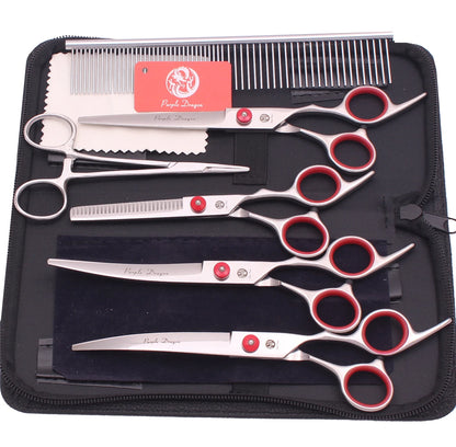 Dog Grooming Scissors Purple Dragon 6" 7" Stainless Pet Beauty Scissors Cutting Scissors Thinning Shears Curved Scissors Z3001