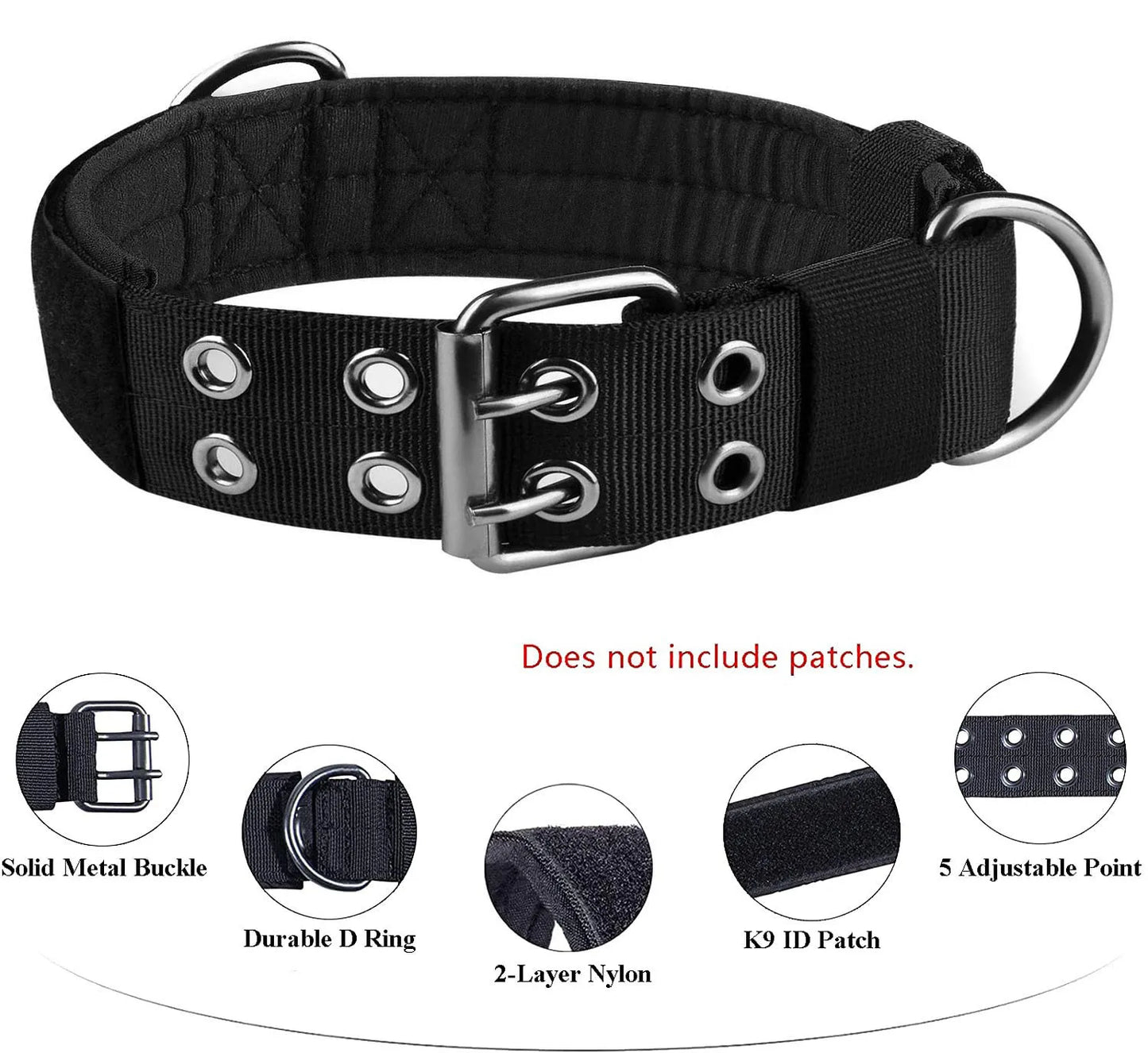 Adjustable Dog Leash And Collar Set Tactical Training Dog Collar with Five-Speed Buckle for Medium to Large Dogs Pet Accessory