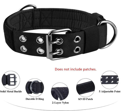 Adjustable Dog Leash And Collar Set Tactical Training Dog Collar with Five-Speed Buckle for Medium to Large Dogs Pet Accessory
