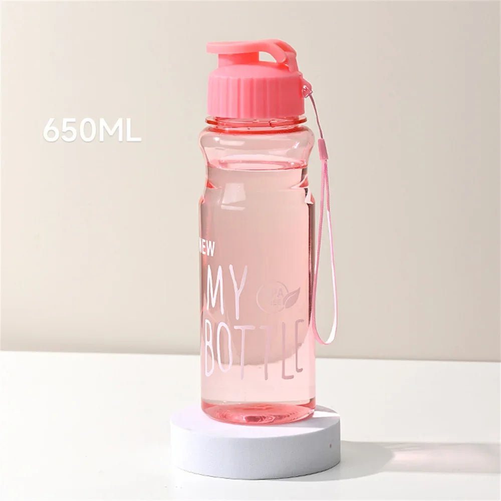 650ml Water Bottle Outdoor Color Transparent Cold Water Cup Large Capacity Gift Plastic Sports Kettle Portable And Compact
