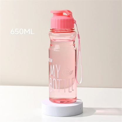 650ml Water Bottle Outdoor Color Transparent Cold Water Cup Large Capacity Gift Plastic Sports Kettle Portable And Compact