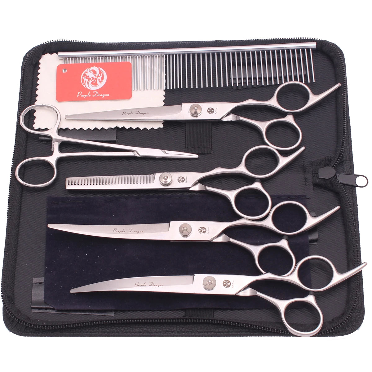 Dog Grooming Scissors Purple Dragon 6" 7" Stainless Pet Beauty Scissors Cutting Scissors Thinning Shears Curved Scissors Z3001