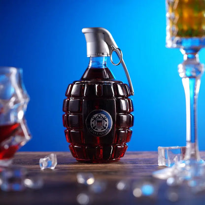 Military Hand Whiskey Bottle Grenade Engraved Liquor Bottle Sealed Whiskey Jar Storage Unique Gift For Men Bar Office Home