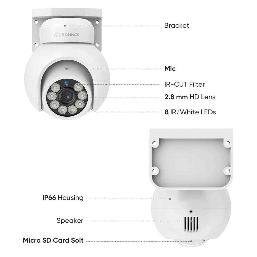 SANNCE 4K UHD 8MP POE Security Camera System 16 Channel NVR Outdoor IP Cameras