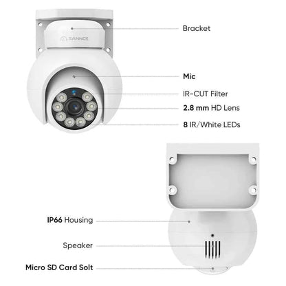 SANNCE 4K UHD 8MP POE Security Camera System 16 Channel NVR Outdoor IP Cameras