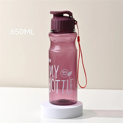650ml Water Bottle Outdoor Color Transparent Cold Water Cup Large Capacity Gift Plastic Sports Kettle Portable And Compact