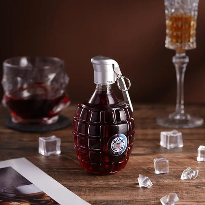 Military Hand Whiskey Bottle Grenade Engraved Liquor Bottle Sealed Whiskey Jar Storage Unique Gift For Men Bar Office Home
